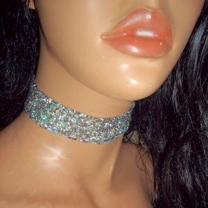 Rhinestone Choker Necklace By PrettiFlower, Bling And Sparkle Choker Necklace